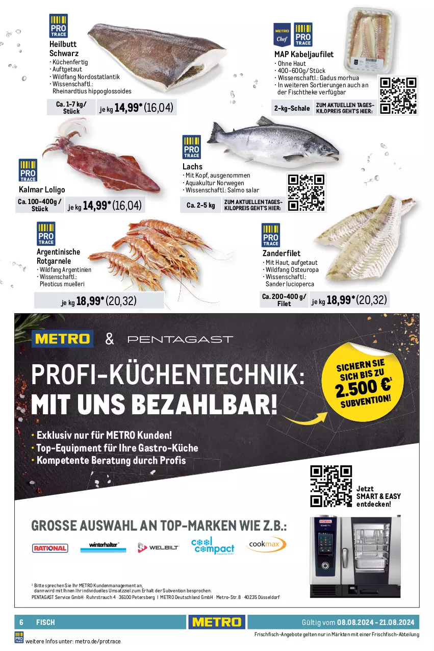 Aktueller Prospekt Metro - GastroJournal - von 08.08 bis 21.08.2024 - strona 6 - produkty: Abtei, angebot, angebote, aqua, auer, beutel, decke, eis, elle, ente, filet, fisch, fischtheke, frischfisch, früchte, garnelen, hipp, kabeljaufilet, küche, Küchen, lachs, lachsfilet, meeresfrüchte, Metro, Pangasius, prawns, Rauch, reis, rwe, Schal, Schale, Ti, uhr, Wild, Zander