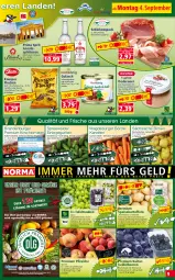 Gazetka promocyjna Norma - Norma - Gazetka - ważna od 11.09 do 11.09.2023 - strona 9 - produkty: beere, beeren, beutel, bio, Birnen, burger, eis, erde, felgen, fenster, flasche, fleisch, früchte, frühstücksfleisch, Garten, gulasch, gurke, gurken, Hausmacher, heidelbeere, heidelbeeren, karotten, kartoffel, kartoffeln, kirsch, landleberwurst, latte, leberwurst, LG, mac, obst, Obst und Gemüse, pfirsich, pfirsiche, reis, rwe, sac, Schal, Schale, schinken, schinkenspeck, schwein, schweine, schweinegulasch, Speck, speisekartoffeln, spreewälder, tafeltrauben, Ti, tiefpreis, tomate, tomaten, trauben, und gemüse, wein, weine, wurst