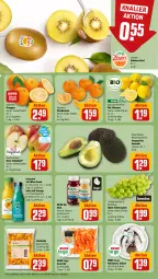 Gazetka promocyjna Rewe - Prospekte - Gazetka - ważna od 20.01 do 20.01.2024 - strona 6 - produkty: avocado, bio, eis, elle, fleisch, frucht, fruchtfleisch, Innocent, kiwi, kokos, kokosnuss, mandarine, mandarinen, mit frucht, nuss, orange, orangen, rewe bio, rote tafeläpfel, saft, Schal, Schale, schnitten, tafeläpfel, tafeltrauben, Ti, trauben, zitrone, zitronen