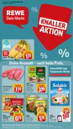 Gazetka promocyjna Rewe - Prospekte - Gazetka - ważna od 13.01 do 13.01.2024 - strona 1 - produkty: aktionspreis, banane, bananen, bio, bohne, bohnen, bohnenkaffee, coupon, coupons, eintopf, eis, erasco, gemahlener bohnenkaffee, goldbären, haribo, kaffee, Käse, melitta, natur, reis, salakis, schafskäse, schinken, schnitzel, schwein, schweine, schweine-schnitzel, telefon, Ti, topf, uhr, wein, weine