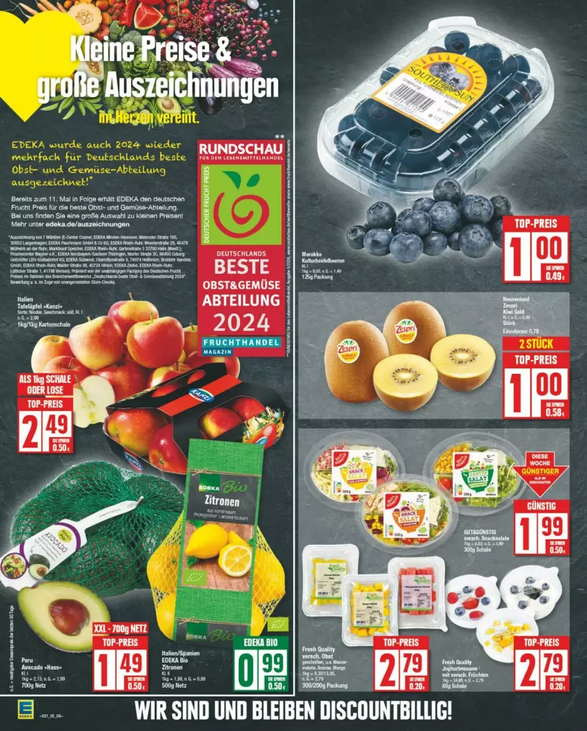 Aktueller Prospekt Edeka - Prospekte - von 18.05 bis 25.05.2024 - strona 2 - produkty: Abtei, deka, eis, frucht, früchte, früchten, HP, LG, obst, reis, tee, top-preis, und gemüse, zitrone, zitronen