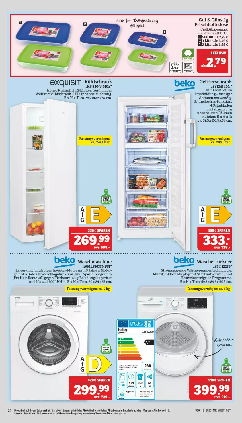 Aktueller Prospekt Marktkauf - Prospekt - von 26.03 bis 01.04.2023 - strona 30 - produkty: alpro, Babynahrung, beko, beleuchtung, edelstahl, eis, ente, gefrierschrank, gefu, kühlschrank, LG, lieferservice, reis, Schrank, schubladen, Spezi, Ti, Trockner, wäschetrockner, waschmaschine, ZTE