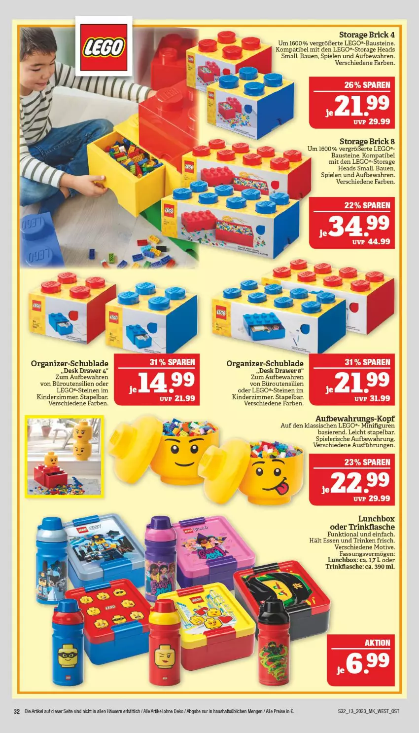 Aktueller Prospekt Marktkauf - Prospekt - von 26.03 bis 01.04.2023 - strona 32 - produkty: aust, Bau, eis, flasche, Kinder, Kinderzimmer, LEGO®, lunchbox, reis, Spiele, Ti, trinkflasche