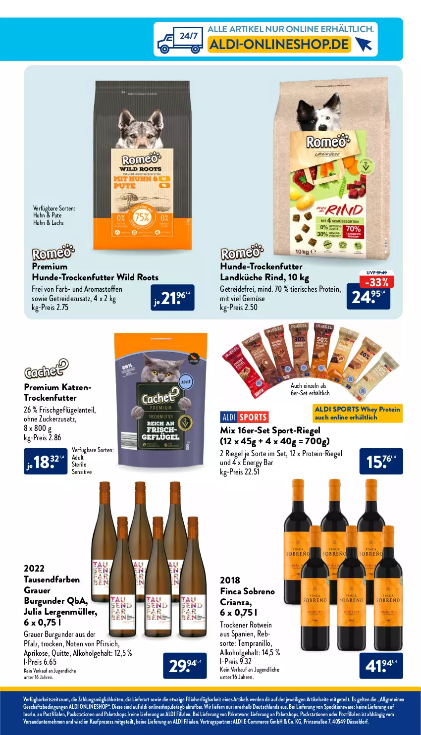 Aktueller Prospekt Aldi Nord - Von Montag - von 23.10 bis 28.10.2023 - strona 37 - produkty: aldi, alkohol, aprikose, auer, burgunder, eis, Elan, erde, Geflügel, grauer burgunder, Katzentrockenfutter, küche, lachs, landküche, LG, Müller, ndk, pfirsich, pute, reis, Ria, riegel, rind, rotwein, Sport, tempranillo, Ti, trockenfutter, wein, Wild, zucker