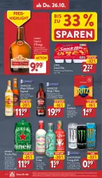 Gazetka promocyjna Aldi Nord - Von Montag - Gazetka - ważna od 28.10 do 28.10.2023 - strona 34 - produkty: bier, Cognac, cracker, drink, eis, eistee, elle, flasche, geback, gin, Havana Club, heineken, liqueur, lorenz, monster, Monster Energy, Ofen, orange, reis, rum, salz, snack, tee, teller, Ti, ZTE, zucker