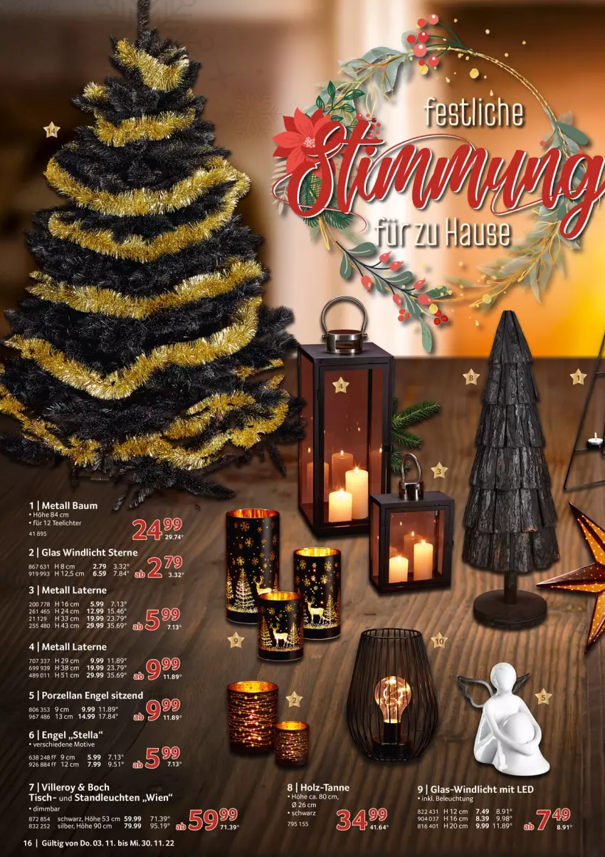 Aktueller Prospekt Selgros - Weihnachten Spezial - von 03.11 bis 30.11.2022 - strona 16 - produkty: Bau, beleuchtung, Engel, Holz, laterne, Leuchte, leuchten, tee, Teelicht, teelichte, Ti, tisch, wein, windlicht