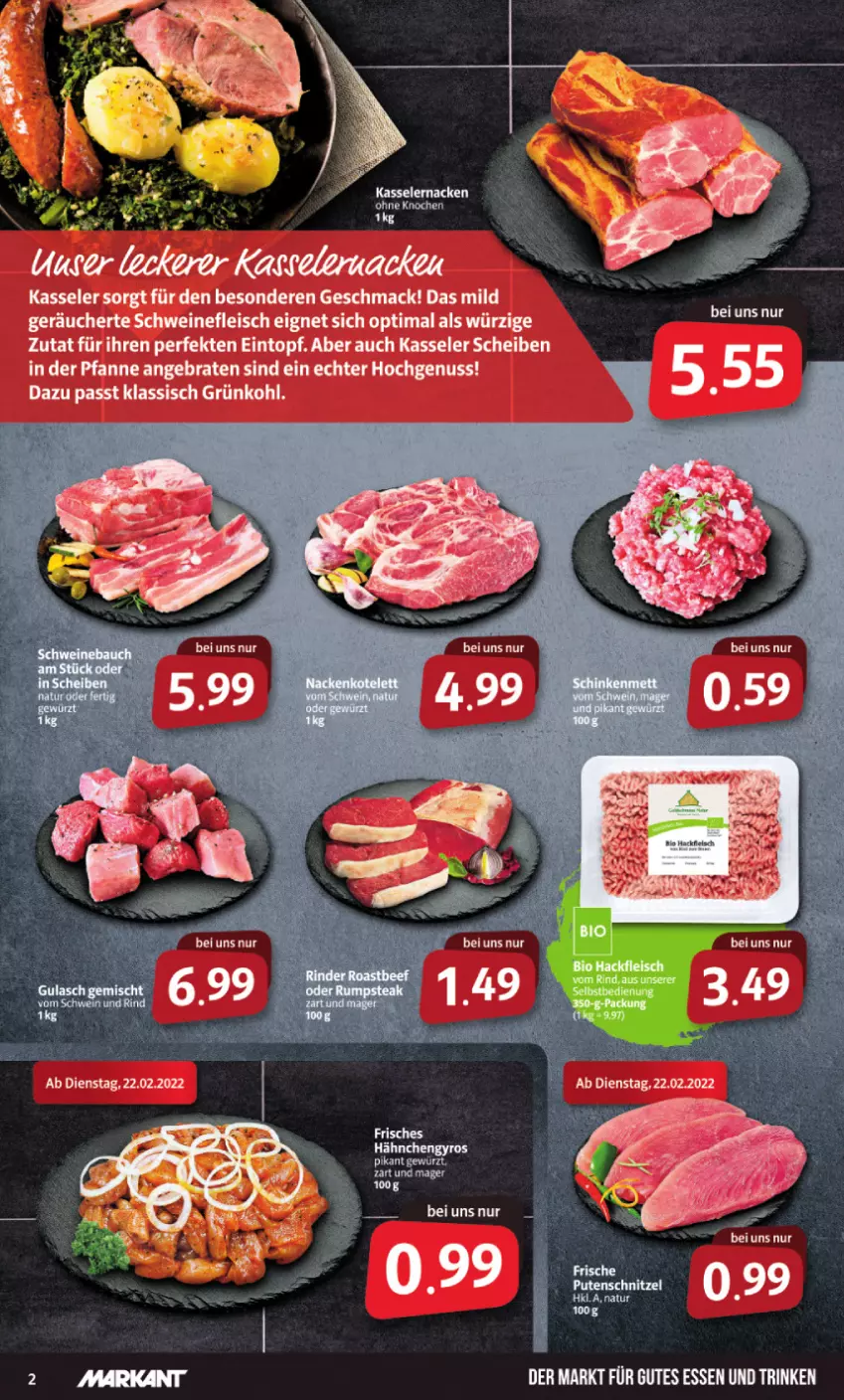 Aktueller Prospekt Markant - Prospekte - von 21.02 bis 26.02.2022 - strona 2 - produkty: braten, eintopf, eis, fleisch, gutes essen, kasseler, mac, nuss, pfanne, schwein, schweine, schweinefleisch, Ti, topf, wein, weine