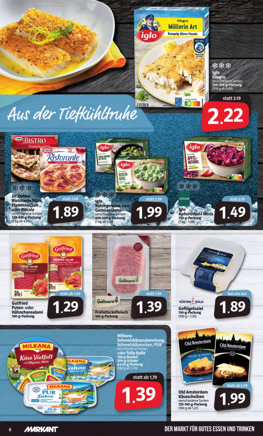 Aktueller Prospekt Markant - Prospekte - von 21.02 bis 26.02.2022 - strona 6 - produkty: apfel, filegro, Geflügel, geflügelsalat, gutes essen, gutfried, Käse, käsescheiben, Müller, müllerin art, Old Amsterdam, pute, salami, salat, Ti