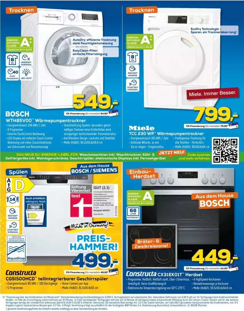 Aktueller Prospekt Euronics - Prospekte - von 29.06 bis 06.07.2022 - strona 12 - produkty: aqua, aquastop, auto, bosch, eis, ente, led-licht, miele, monati, Reinigung, reis, Ti, Trockner