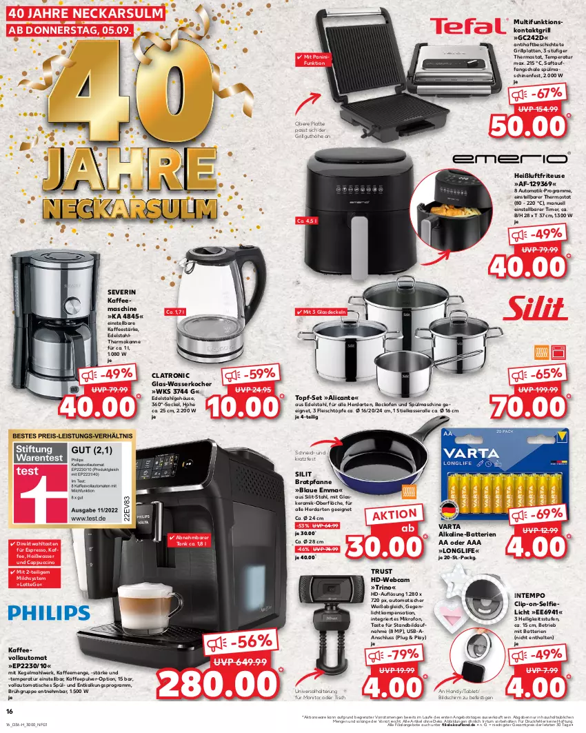 Aktueller Prospekt Kaufland - Extra-Angebote - von 05.09 bis 11.09.2024 - strona 16 - produkty: angebot, angebote, auto, backofen, backofen und, batterie, batterien, bratpfanne, Cap, cappuccino, cin, decke, Deckel, edelstahl, eis, espresso, fleisch, glas-wasserkocher, Glasdeckel, glaskeramik, grill, grillplatte, Handy, herdarten, kaffee, kaffeemaschine, kaffeevollautomat, Kocher, kontaktgrill, latte, LG, longlife, milch, monitor, Ofen, pfanne, reis, saft, Schal, Schale, severin, spülmaschinen, stielkasserolle, tablet, Tempo, thermostat, Ti, timer, tisch, topf, topf-set, usb, varta, wasser, wasserkocher, ZTE