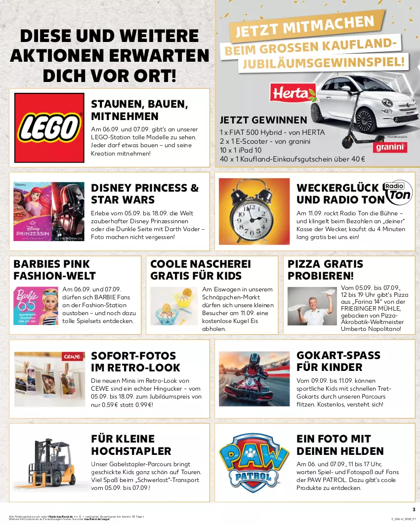 Aktueller Prospekt Kaufland - Extra-Angebote - von 05.09 bis 11.09.2024 - strona 3 - produkty: angebot, angebote, aust, Barbie, Bau, bier, Biere, cewe, decke, dell, disney, eis, elle, gabel, geback, gewinnspiel, granini, gutschein, herta, ipad, Jubiläums, jubiläumspreis, Kinder, Kugel, leine, mac, Meister, Mode, Paw Patrol, pizza, Radio, reis, ring, roba, Schere, schnäppchen, scooter, Spiele, Sport, Ti, uhr, weck, ZTE