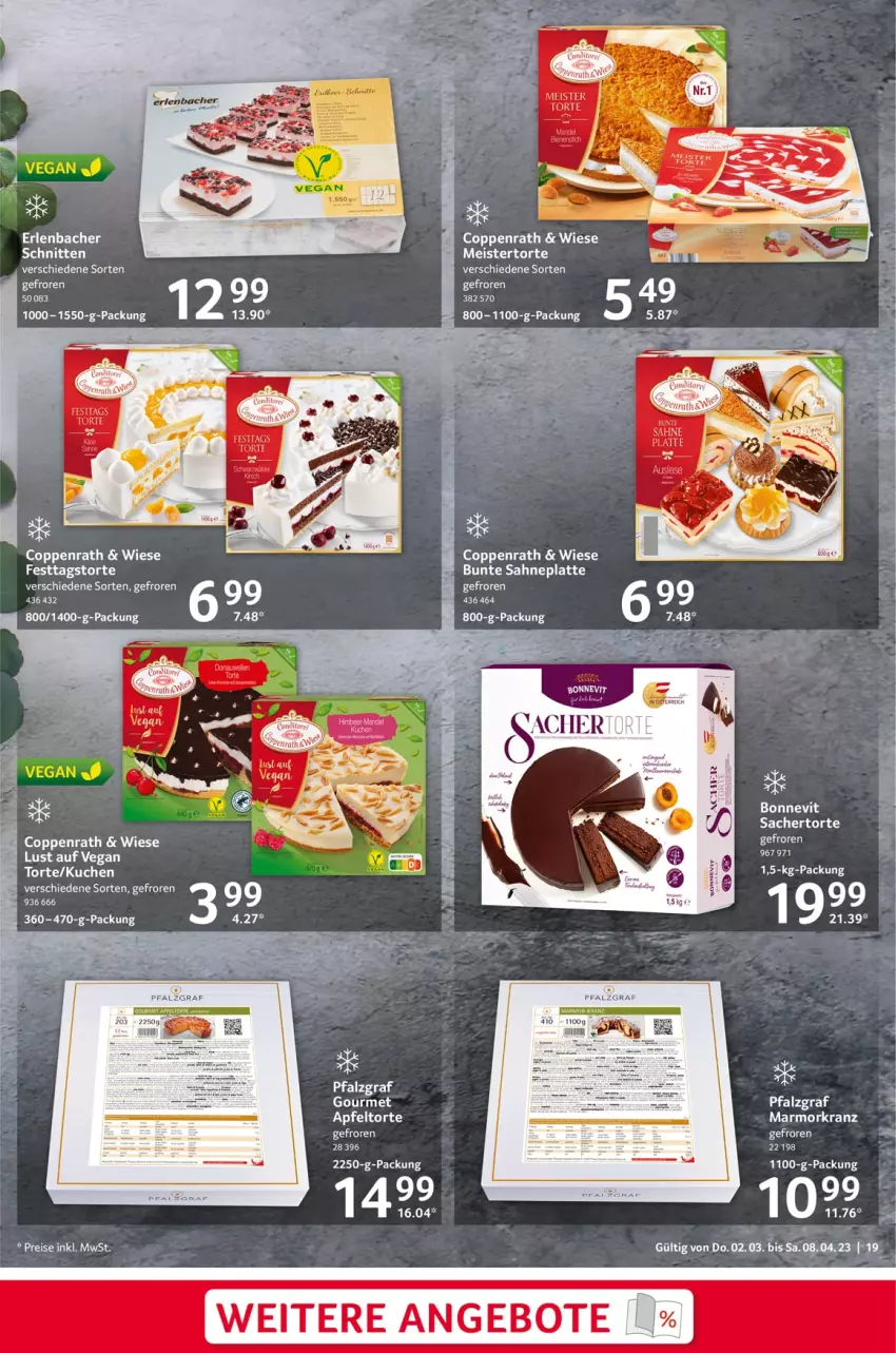 Aktueller Prospekt Selgros - Feinkost Ostern - von 02.03 bis 08.04.2023 - strona 19 - produkty: angebot, angebote, apfel, coppenrath, eis, Kranz, latte, Meister, sac, sahne, schnitten, torte