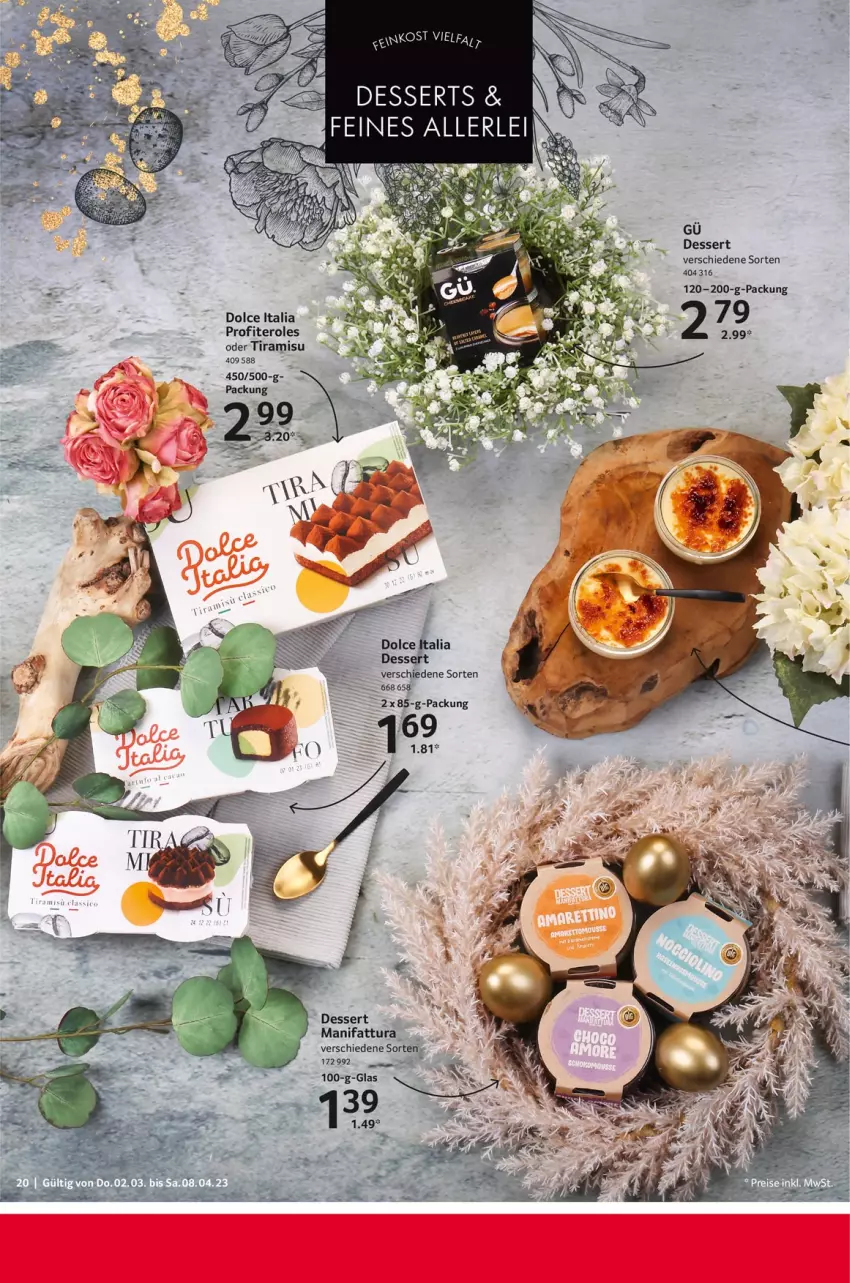 Aktueller Prospekt Selgros - Feinkost Ostern - von 02.03 bis 08.04.2023 - strona 20 - produkty: dessert, desserts, Profiteroles, Ti, tiramisu