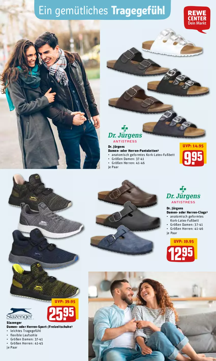 Aktueller Prospekt Rewe - Prospekte - von 14.02 bis 20.02.2022 - strona 33 - produkty: bett, Clogs, Freizeitschuhe, pantolette, pantoletten, schuhe, slazenger, Sport