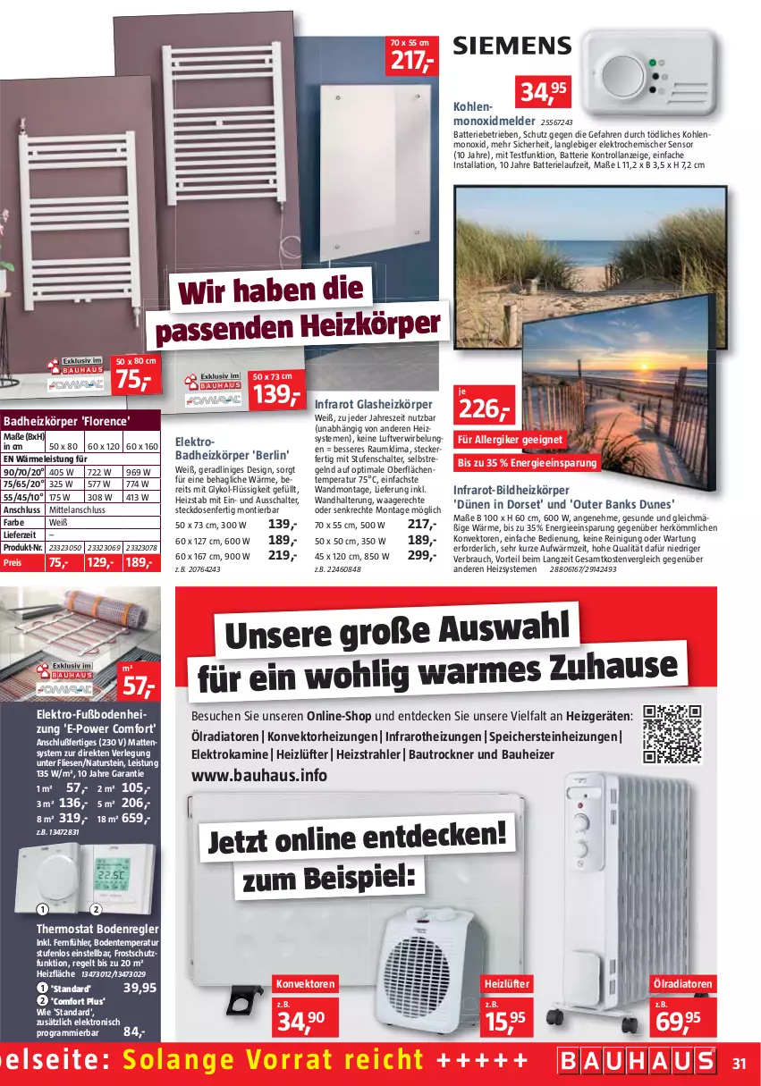 Aktueller Prospekt Bauhaus - Prospekte - von 29.10 bis 03.12.2022 - strona 31 - produkty: Bad, Badheizkörper, Bank, batterie, Bau, decke, eis, Elan, Elektro, ente, Heizungen, Kamin, natur, naturstein, Rauch, Reinigung, reis, roba, Schal, senf, steckdose, thermostat, Ti, Trockner, Waage, wandhalterung