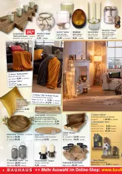 Gazetka promocyjna Bauhaus - Prospekte - Gazetka - ważna od 03.12 do 03.12.2022 - strona 8 - produkty: Bau, brie, decke, Dekoschale, eis, elle, Holz, kerze, Kerzenhalter, Kerzenleuchter, kissen, lack, Leuchte, mango, merl, merlot, natur, Schal, Schale, tablet, tablett, tee, Teelicht, teelichthalter, teller, Ti, weihnachten, Weihnachtsbaum, windlicht