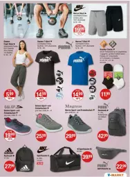 Gazetka promocyjna Vmarkt - Prospekte - Gazetka - ważna od 01.05 do 01.05.2024 - strona 21 - produkty: Bau, baumwolle, Cap, damen t-shirt, gürteltasche, hose, puma, rucksack, sac, shirt, sneaker, Sport, sporttasche, T-Shirt, Tasche, tee, wolle