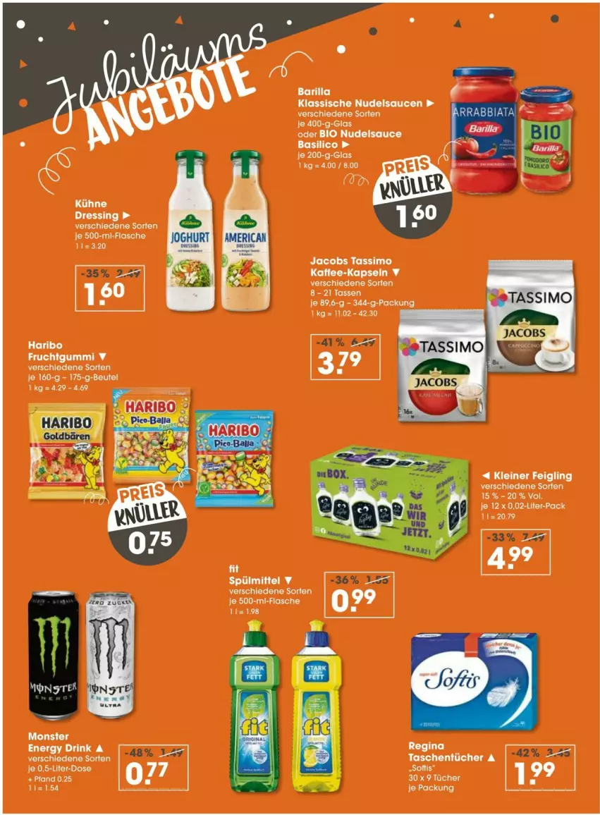 Aktueller Prospekt Vmarkt - Prospekte - von 12.06 bis 18.06.2025 - strona 3 - produkty: barilla, basilico, Bau, beutel, bio, dressing, flasche, frucht, fruchtgummi, haribo, jacobs, jacobs tassimo, kaffee, kaffee-kapseln, kleiner feigling, leine, nudel, sauce, saucen, sim, spülmittel, Tasche, taschen, taschentücher, tassimo, tee, Ti, tücher