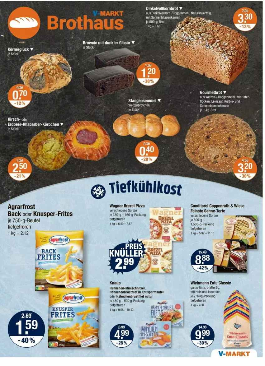 Aktueller Prospekt Vmarkt - Prospekte - von 12.06 bis 18.06.2025 - strona 9 - produkty: aeg, auer, bett, beutel, brot, brownie, brustfilet, coppenrath, eis, ente, filet, hähnchenbrust, hähnchenbrustfilet, je 1-kg-brot, je 500-g-brot, kirsch, Körbchen, korn, Kornbrot, Mantel, mehl, natur, rhabarber, sahne, schnitzel, Semmel, Ti, tiefkühlkost, torte, vollkornbrot