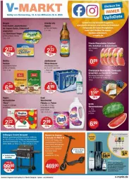 Gazetka promocyjna Vmarkt - Prospekte - Gazetka - ważna od 18.06 do 18.06.2025 - strona 1 - produkty: adelholzener, Alwa, angebot, angebote, Becher, butter, champignon, edelstahl, flasche, gin, grill, grillfläche, Holz, joghur, joghurt, Käse, küche, Küchen, küchentücher, LG, meggle, melitta, melone, melonen, mineralwasser, rapsöl, Ria, salz, Schal, Schale, Streichzart, Ti, tücher, vita, waschmittel, wasser, wassermelone, wassermelonen, weichkäse
