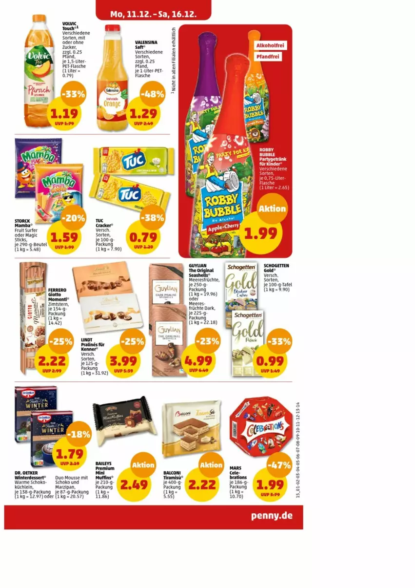 Aktueller Prospekt Penny - Prospekte - von 11.12 bis 16.12.2023 - strona 15 - produkty: cracker, Dr. Oetker, flasche, Kinder, mam, mousse, schoko