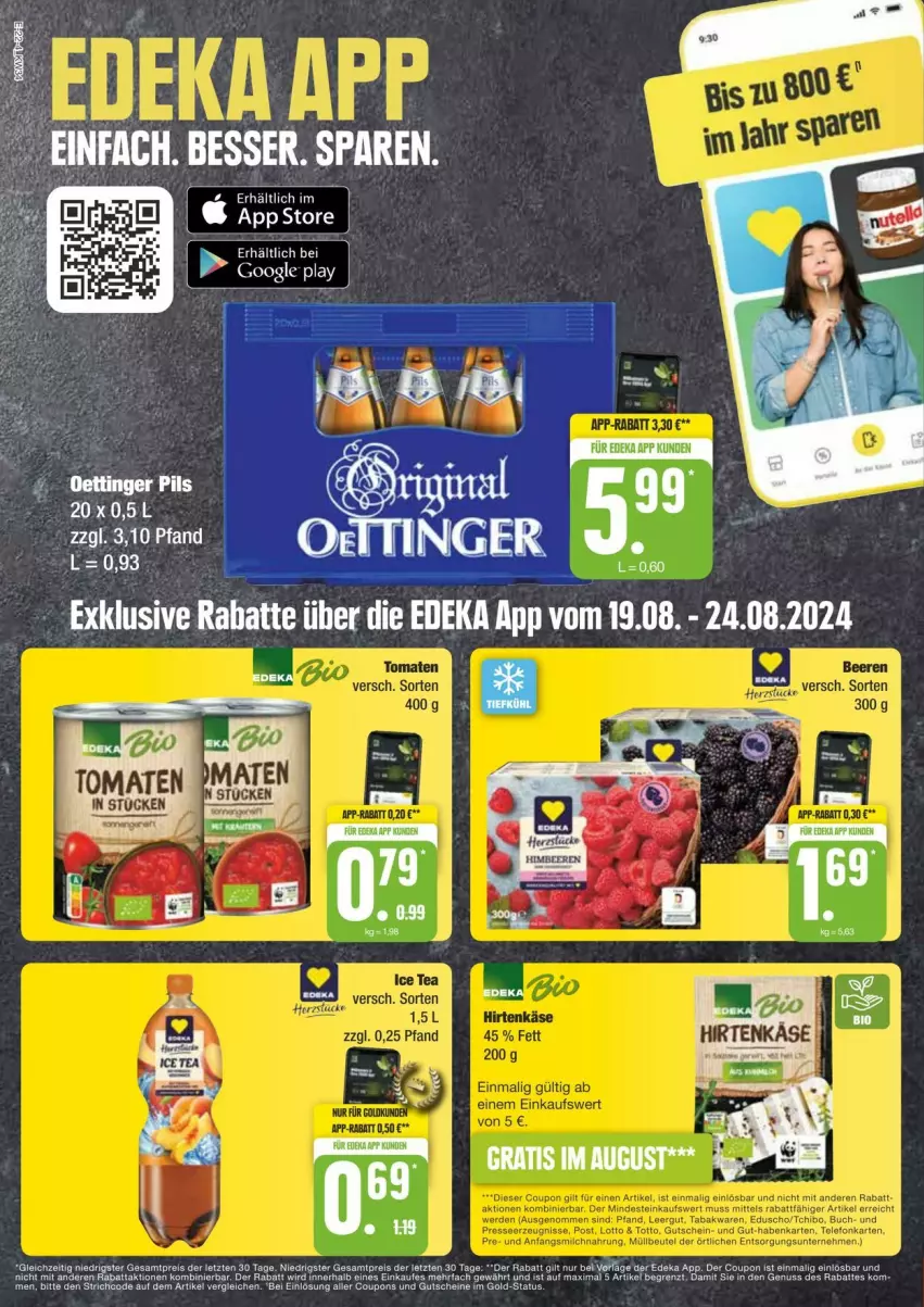 Aktueller Prospekt Edeka - Prospekte - von 17.08 bis 24.08.2024 - strona 22 - produkty: coupon, coupons, gutschein, gutscheine, nuss, Ti