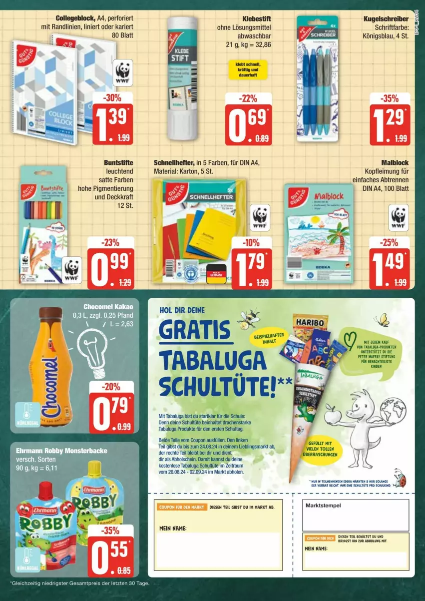 Aktueller Prospekt Edeka - Prospekte - von 17.08 bis 24.08.2024 - strona 3 - produkty: buntstifte, collegeblock, din a4, Hefte, kraft, Leuchte, leuchten, Malblock, Ria, ring, Schnellhefter, stifte, Ti