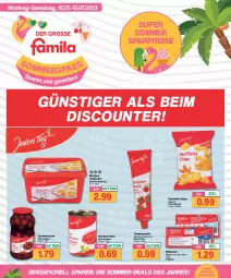 Gazetka promocyjna Famila - Prospekte - Gazetka - ważna od 15.07 do 15.07.2023 - strona 1 - produkty: auer, batterie, batterien, beutel, bourbon, bourbon vanille, chips, discount, eis, kirsch, kirsche, kirschen, paprika, pizza, reis, sauerkirschen, Ti, tomate, tomaten, tomatenmark, vanille