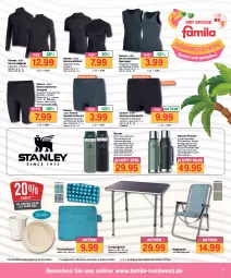 Gazetka promocyjna Famila - Prospekte - Gazetka - ważna od 15.07 do 15.07.2023 - strona 7 - produkty: Becher, Campingtisch, decke, dell, duni, edelstahl, eis, elle, flasche, geschirr, getränk, getränke, Jacke, klappstuhl, LG, Mode, picknickdecke, reis, Ria, shorts, spülmaschinen, stuhl, teller, Ti, tisch, tragegriff, Trikot, Unterwäsche, ZTE