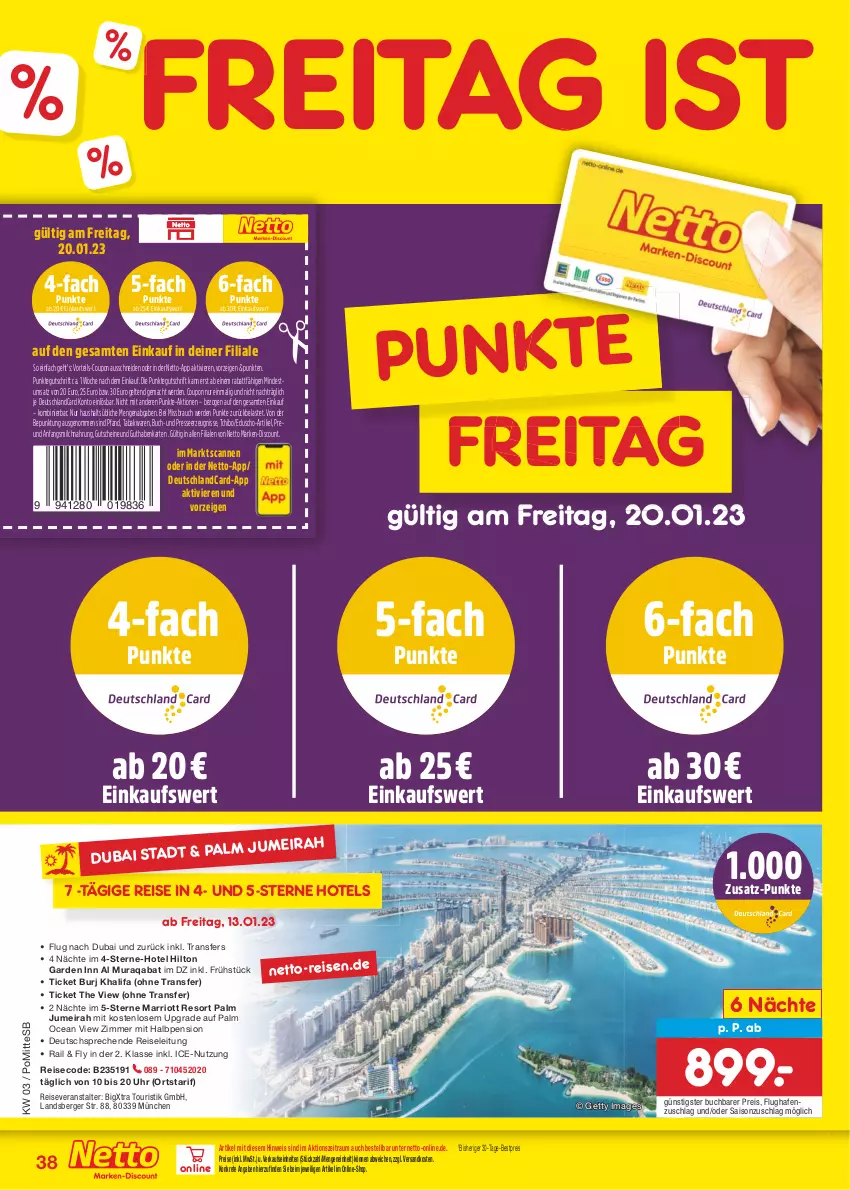 Aktueller Prospekt Netto Marken-Discount - Filial-Angebote - von 16.01 bis 21.01.2023 - strona 38 - produkty: Berger, bestpreis, buch, coupon, deutschlandcard, discount, eduscho, eis, elle, erde, guthabenkarte, gutschein, gutscheine, mac, marken-discount, milch, ndk, Rauch, reis, reiseveranstalter, Tchibo, Ti, uhr