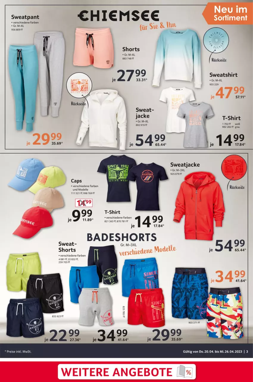 Aktueller Prospekt Selgros - Nonfood - von 20.04 bis 26.04.2023 - strona 3 - produkty: Cap, dell, elle, Jacke, Mode, shirt, shorts, sweatjacke, Sweatshirt, T-Shirt, Ti