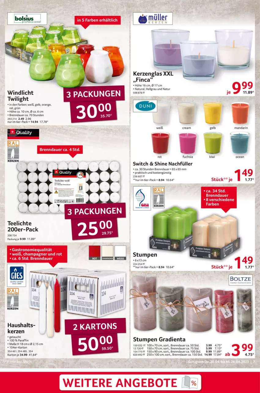 Aktueller Prospekt Selgros - Nonfood - von 20.04 bis 26.04.2023 - strona 7 - produkty: angebot, angebote, auer, kerze, kiwi, LG, Müller, natur, natura, orange, tee, Teelicht, teelichte, Ti, tisch, windlicht