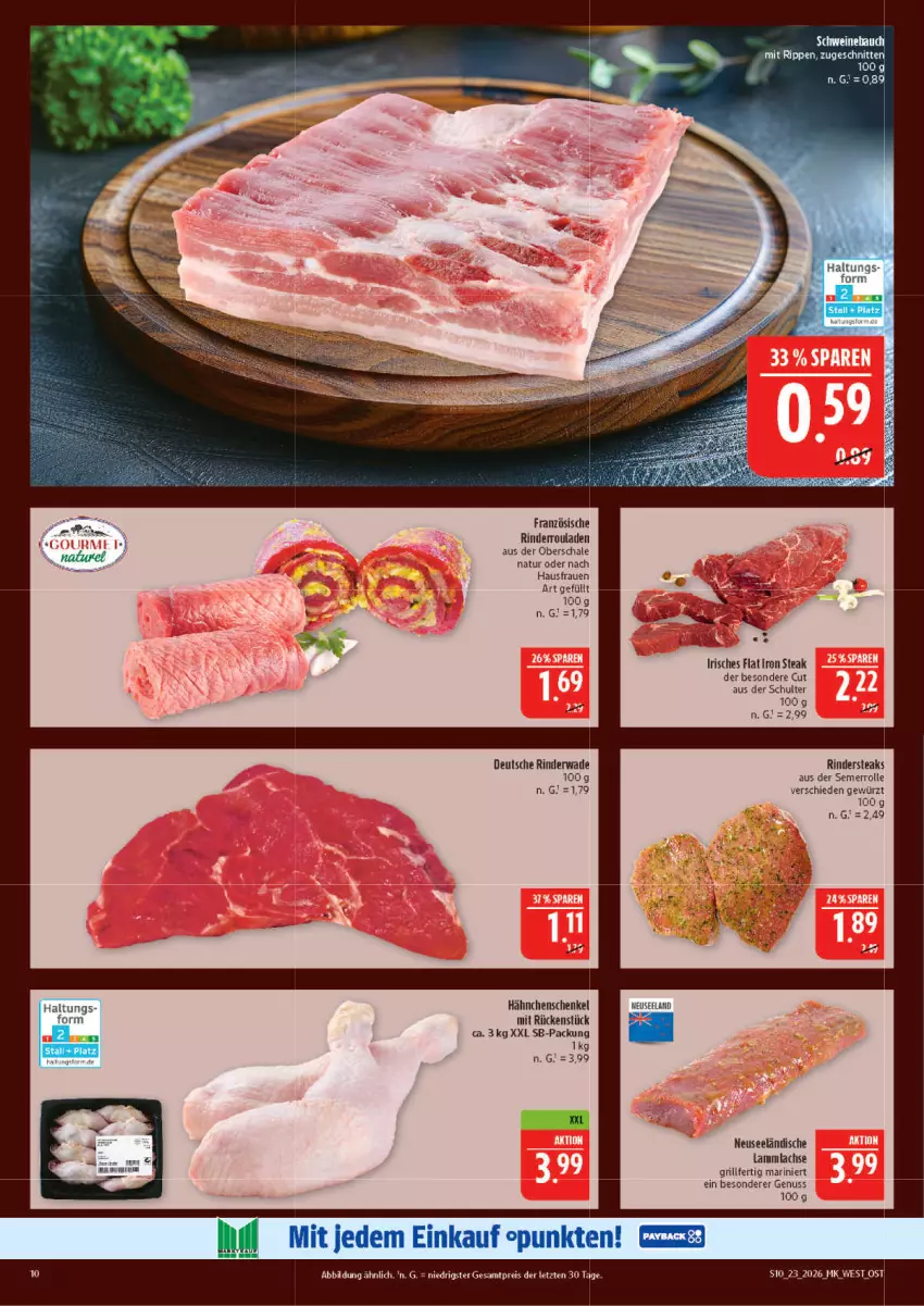 Aktueller Prospekt Marktkauf - Prospekt - von 31.05 bis 06.06.2026 - strona 10 - produkty: eis, Elan, gewürz, grill, hähnchenschenkel, henkel, lachs, lamm, lammlachse, natur, nuss, reis, rind, rinder, Rinderroulade, rinderrouladen, Rindersteak, Rippen, rouladen, Schal, Schale, schenkel, schnitten, steak, steaks, Ti, ZTE