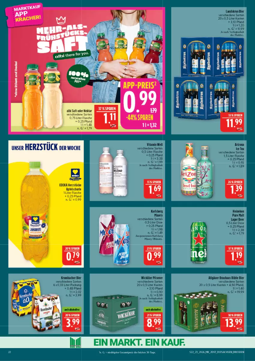Aktueller Prospekt Marktkauf - Prospekt - von 31.05 bis 06.06.2026 - strona 22 - produkty: deka, eis, flasche, Nektar, reis, sac, saft, schorle, ZTE
