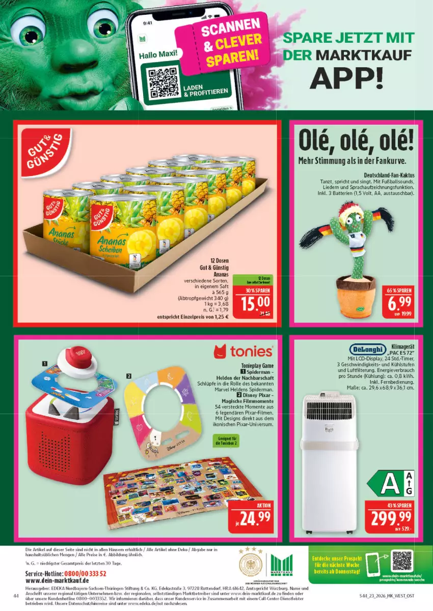Aktueller Prospekt Marktkauf - Prospekt - von 31.05 bis 06.06.2026 - strona 44 - produkty: ananas, Astra, aust, ball, batterie, batterien, decke, deka, delonghi, disney, eis, ente, fernbedienung, Fußball, klimagerät, Rauch, reis, ring, sac, saft, Ti, timer, ZTE