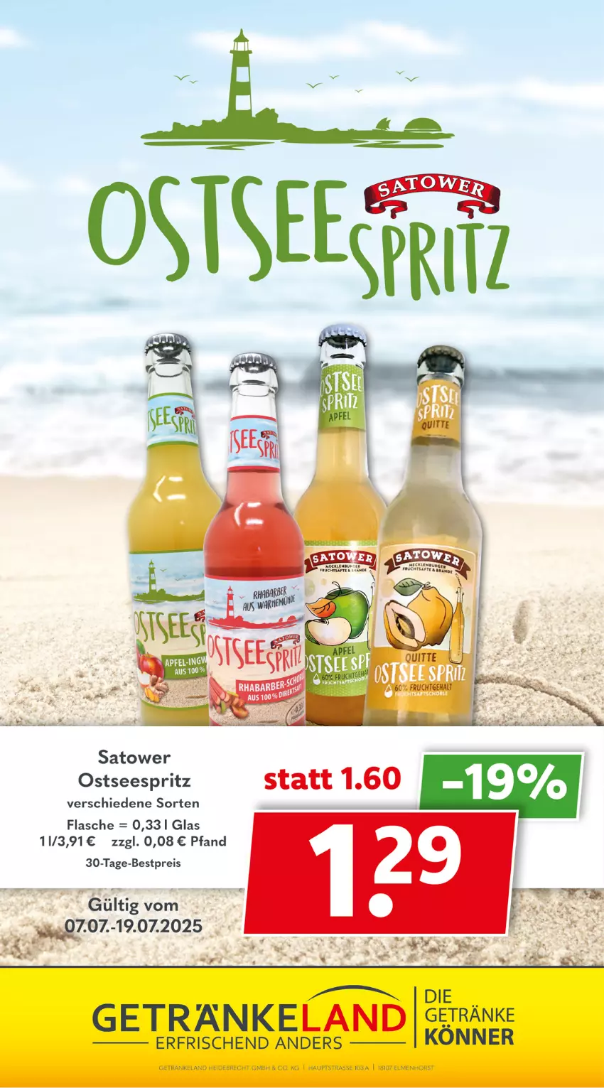 Aktueller Prospekt Getraenkeland - von 06.07 bis 18.07.2025 - strona 14 - produkty: bestpreis, eis, Elan, esprit, flasche, getränk, getränke, reis, Ti