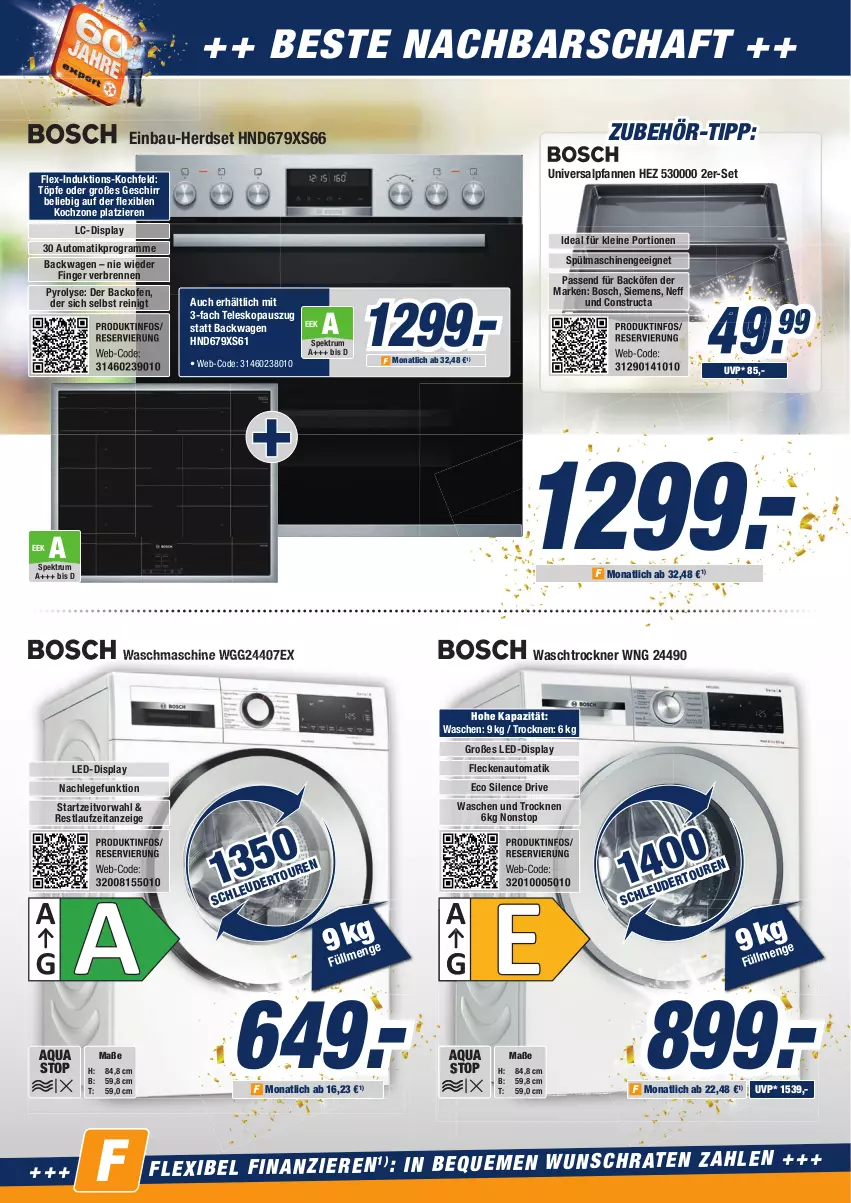 Aktueller Prospekt Expert Aurich - Prospekte - von 28.04 bis 04.05.2022 - strona 20 - produkty: aqua, auto, backofen, Bau, bosch, Constructa, einbau-herdset, gefu, geschirr, herdset, kochfeld, leine, Ofen, pfanne, pfannen, rum, siemens, Spektrum, spülmaschinen, Teleskop, Ti, Trockner, Waschen und Trocknen, waschmaschine, waschtrockner