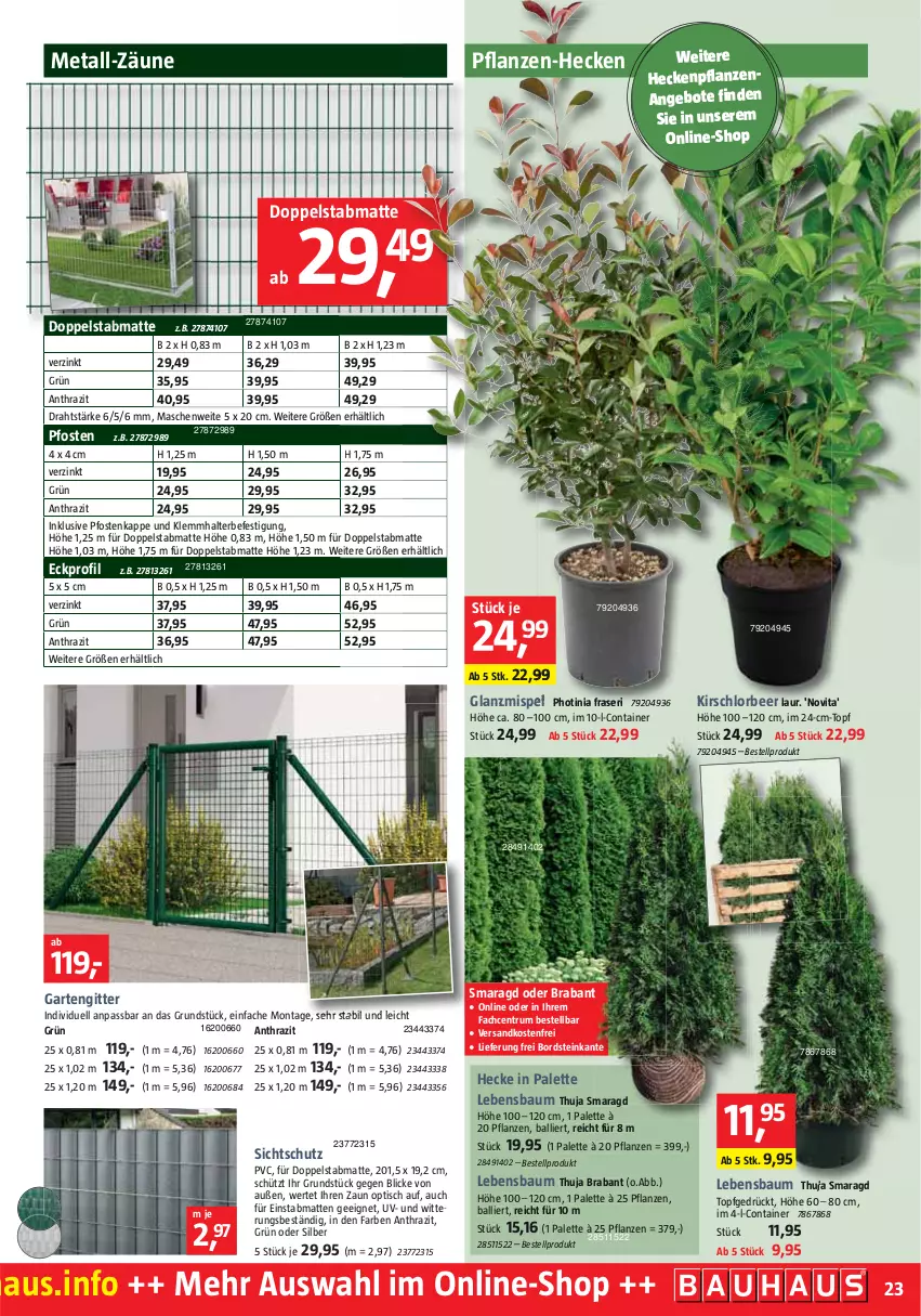 Aktueller Prospekt Bauhaus - Prospekte - von 26.02 bis 02.04.2022 - strona 23 - produkty: angebot, angebote, ball, Bau, Container, Draht, Garten, kirsch, ndk, Palette, pflanze, pflanzen, rum, Ti, tisch, topf, versandkostenfrei, vita