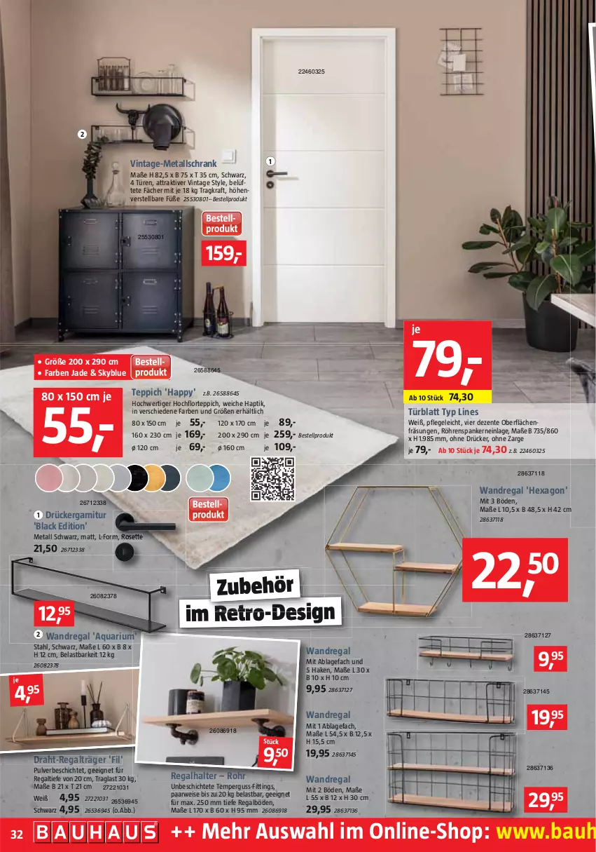 Aktueller Prospekt Bauhaus - Prospekte - von 26.02 bis 02.04.2022 - strona 32 - produkty: aqua, Bau, Draht, eis, ente, garnitur, kraft, lack, regal, rwe, Schrank, teppich, Ti, wandregal