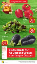 Gazetka promocyjna Lidl - Aktionsprospekt - Gazetka - ważna od 08.04 do 08.04.2023 - strona 2 - produkty: angebot, aubergine, auberginen, discount, eis, ente, frucht, gin, magazin, obst, Obst und Gemüse, paprika, reis, salat, Ti, und gemüse