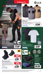 Gazetka promocyjna Lidl - Aktionsprospekt - Gazetka - ważna od 08.04 do 08.04.2023 - strona 21 - produkty: Arbeitssocken, Bau, baumwolle, bio, eis, Finish, hose, Kurzschaftsocken, lenzing, LG, Parkside, reine baumwolle, Ria, schuhe, shirt, shirts, socken, T-Shirt, Ti, Tiere, wasser, weck, Weste, wolle