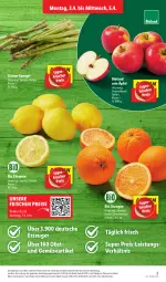 Gazetka promocyjna Lidl - Aktionsprospekt - Gazetka - ważna od 08.04 do 08.04.2023 - strona 3 - produkty: Abtei, bio, bioland, discount, eis, grüner spargel, obst, orange, orangen, reis, spargel, Ti, und gemüse, zitrone, zitronen