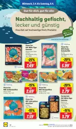 Gazetka promocyjna Lidl - Aktionsprospekt - Gazetka - ważna od 08.04 do 08.04.2023 - strona 38 - produkty: filet, filets, fisch, fische, Fischer, garnelen, lachs, lachsfilet, ndk, Schal, Schale, schlemmerfilet, seelachsfilet, Ti