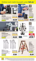 Gazetka promocyjna Lidl - Aktionsprospekt - Gazetka - ważna od 08.04 do 08.04.2023 - strona 48 - produkty: angebot, angebote, Behälter, besteck, bohne, bohnen, buch, edelstahl, eis, elle, ernesto, Etagere, gabel, Germ, Holz, kaffee, kaffeebohnen, Kaffeemühle, küche, leine, LG, Löffel, messer, milch, milchaufschäumer, ndk, reis, rel, Schal, Schale, silvercrest, sim, spülmaschinen, tasse, tee, teekanne, telefon, teller, Ti, uhr, wasser, weck