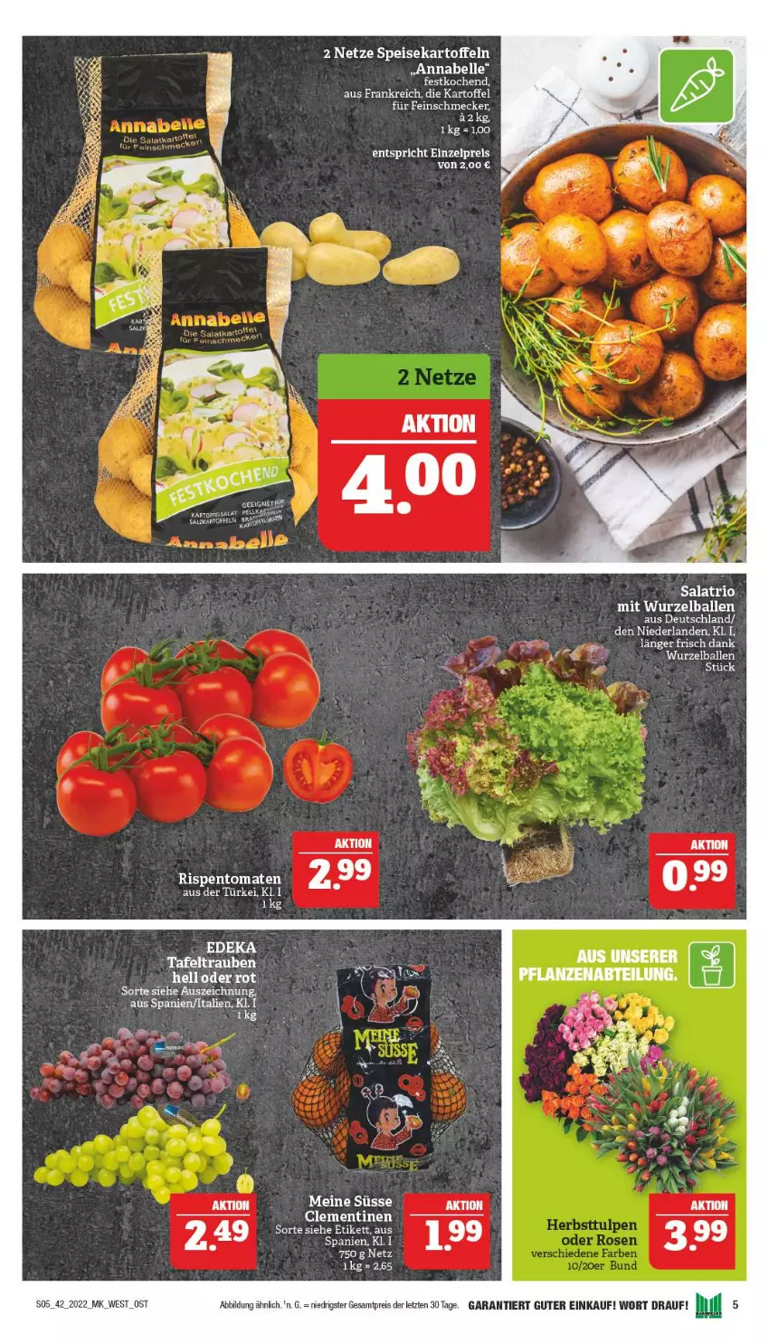 Aktueller Prospekt Marktkauf - Prospekt - von 16.10 bis 22.10.2022 - strona 5 - produkty: ball, clementinen, dell, eis, kartoffel, kartoffeln, kartoffelsalat, reis, salat, speisekartoffeln, tafeltrauben, Ti, trauben, ZTE