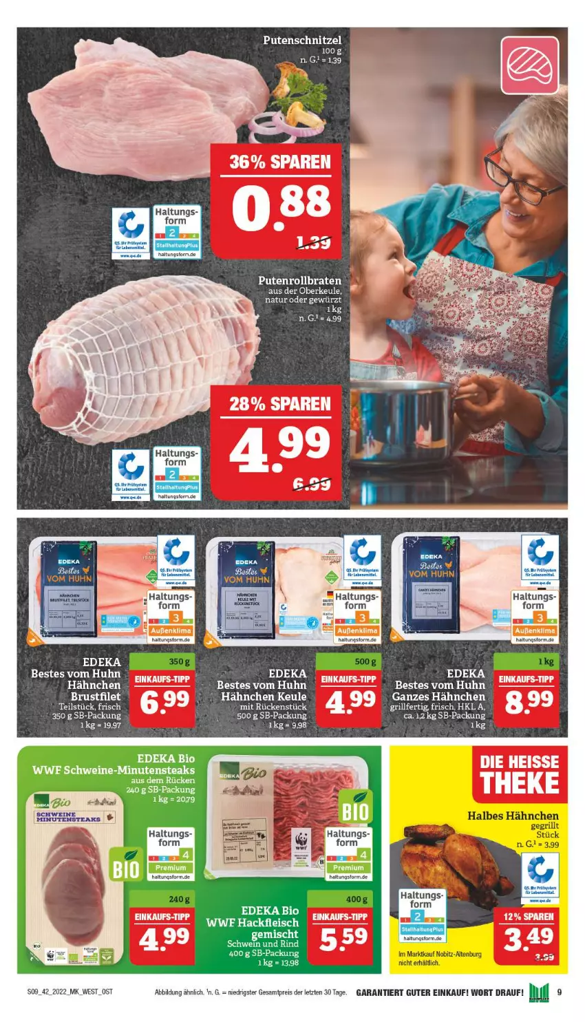 Aktueller Prospekt Marktkauf - Prospekt - von 16.10 bis 22.10.2022 - strona 9 - produkty: bio, brustfilet, deka, edeka bio, eis, filet, gewürz, grill, minutensteaks, natur, reis, rind, schwein, schwein und rind, schweine, steak, steaks, Ti, wein, weine, ZTE