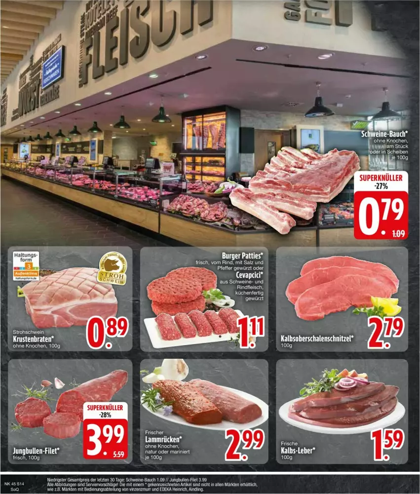 Aktueller Prospekt Edeka - Prospekte - von 04.11 bis 09.11.2024 - strona 14 - produkty: Abtei, Bau, deka, eis, ente, Ergee, filet, jungbullen, natur, reis, schwein, schweine, schweine-bauch, Ti, wein, weine, ZTE