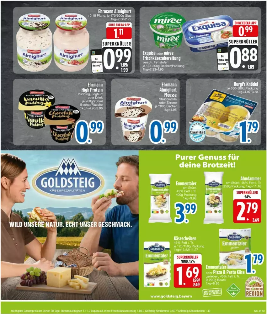 Aktueller Prospekt Edeka - Prospekte - von 04.11 bis 09.11.2024 - strona 7 - produkty: Becher, brot, goldsteig, natur, nuss, pudding, Wild