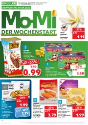 Gazetka promocyjna Kaufland - Gazetka - ważna od 06.04 do 06.04.2022 - strona 44 - produkty: angebot, Becher, beutel, creme, dessert, desserts, Dr. Oetker, fertiggericht, fertiggerichte, frosta, geback, geschnetzeltes, gewürz, Hähnchenschnitzel, Käse, Kinder, Kinder Maxi, kinder maxi king, kuchen, milch, nudel, nudeln, Paula, pflaume, pflaumen, riegel, schnitzel, schoko, schokoriegel, Streuselkuchen, Ti, wiener, Zelt, ZTE