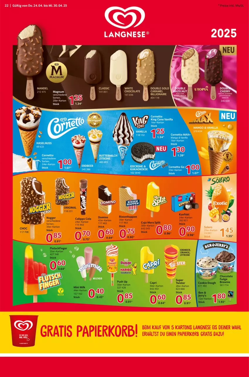 Aktueller Prospekt Selgros - Food - von 24.04 bis 30.04.2025 - strona 22 - produkty: caramel, cola, langnese, lion, magnum, mango, tee, Ti